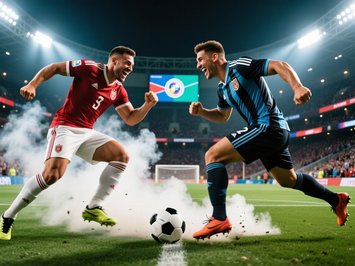 强强对决，足球比赛硝烟四起：巅峰对话，谁能笑到最后？