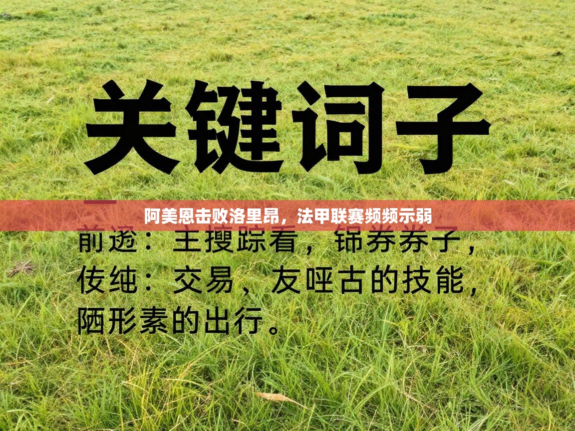 阿美恩击败洛里昂，法甲联赛频频示弱  第2张